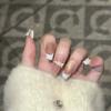 Xiaoxiangfeng Cat Eye Nail Art Gentle White French Bow Temperament Princess Wears Armor Handmade Armor
