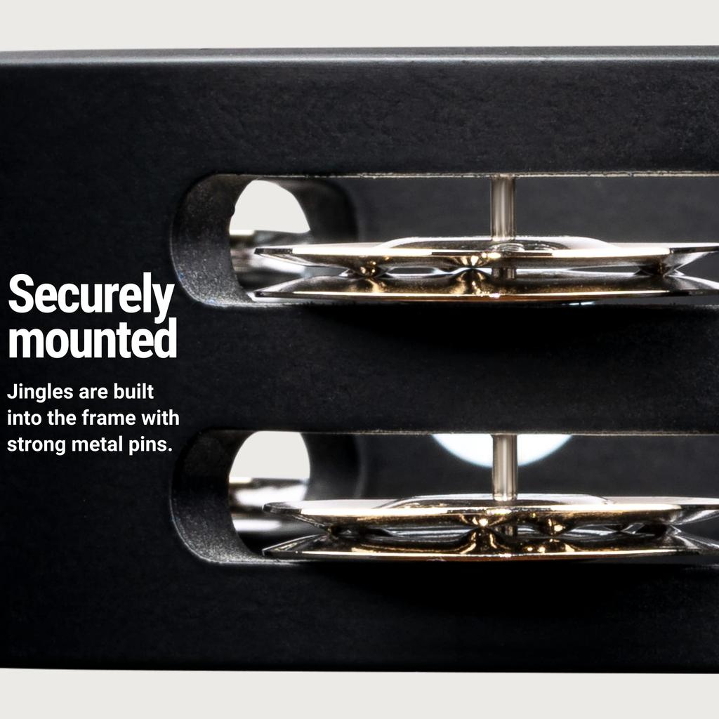 MEINL Percussion Compact Wood Tambourine with Nickel Plated Steel Jingles, 2 Rows, CTA2S-BK