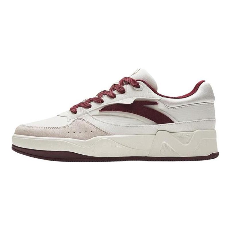Anta C37 Series Slip Resistant Abrasion Resistant Low top Skateboard Shoes Men's White Red 912338003-4