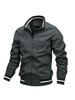 Men's Casual Fleece & Cotton Sports Jacket - Solid Color Spring/Autumn Outerwear