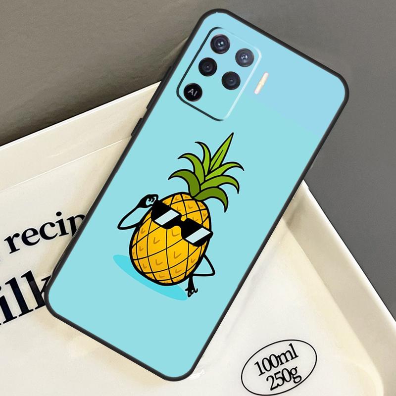 Tropical Pineapple Case For OPPO A52 A72 A5 A9 A31 A53 A15 A16 A17 A54 A74 A94 A76 A96 A54S A57S A53S Cover
