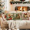 Retro Christmas Theme Pillowcase Bedroom Sofa Cushion Cover 100% Polyester Living Room Cushion Pillowcase Home Decor