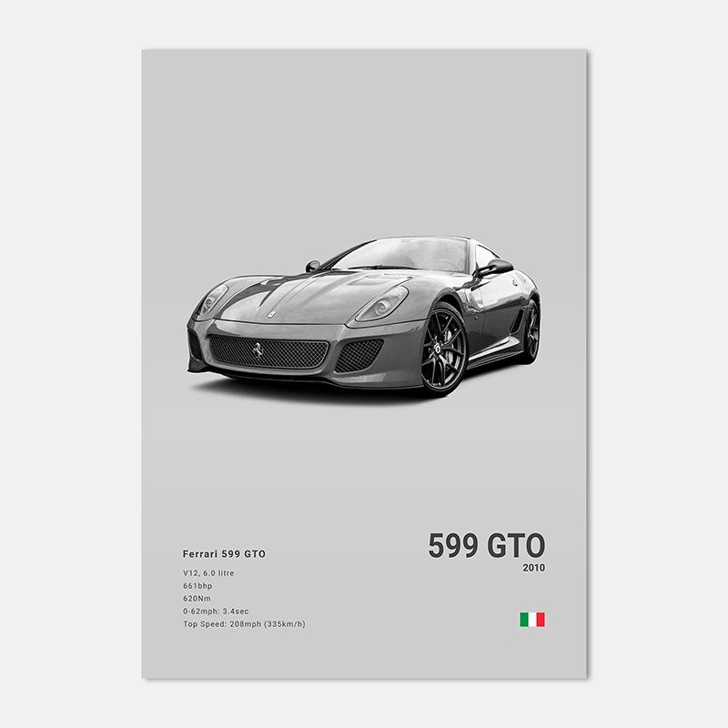 Famous Cars 812 458 296 Canvas Wall Art Print Poster 599XX SP3 F8 Decoration Mural Modern Home Decor Birthday Gift Unframed