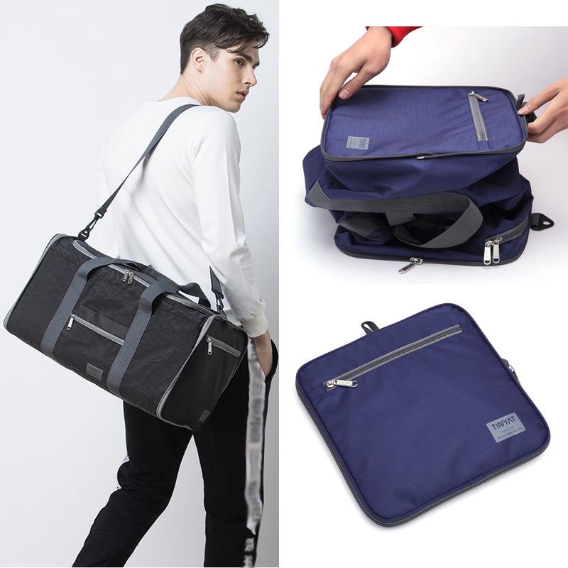 Portable Foldable Travel Bag with Large Capacity and Trolley Handle Attachment