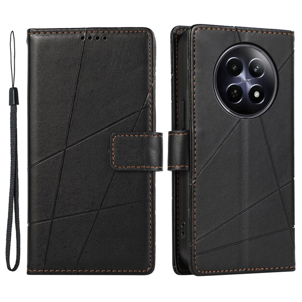 DF-06 Dla Realme 12 5G/12x 5G Etui Akcesorium do Telefonu Komórkowego Hurtowe Skórzane Etui Portfel z Nadrukiem Linii