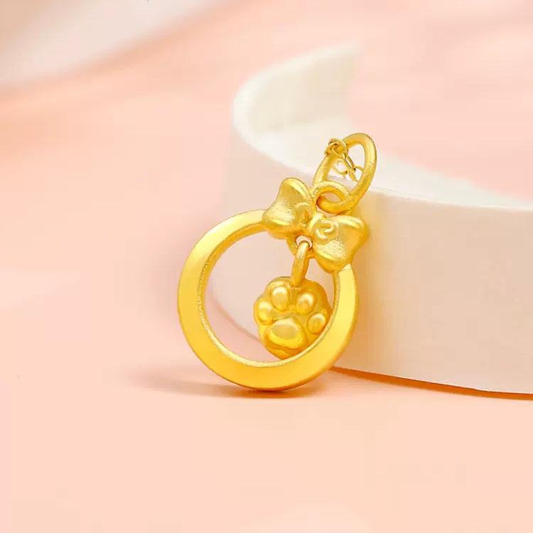 Вьетнамская золотая (покрытие) подвеска-лапка кошки на ключичной цепочке для женщин