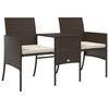 vidaXL 2-Sitzer-Gartensofa mit Tisch & Hocker Poly Rattan Braun