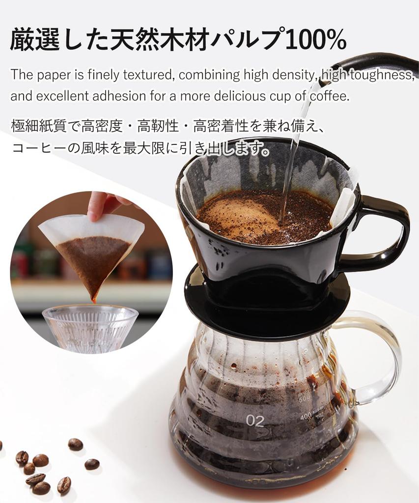 Vitalux Coffee Filters, 1-2 Cups, Pack of 50, Cotton Blend, Reduces Paper Odor and Fine Powder, White, Camping, Outdoor, Gift, Anniversary,