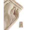 Mens Casual Two Piece Outfit Waffle Knit Short Sleeve Polo Shirt And Drawstring Shorts Set