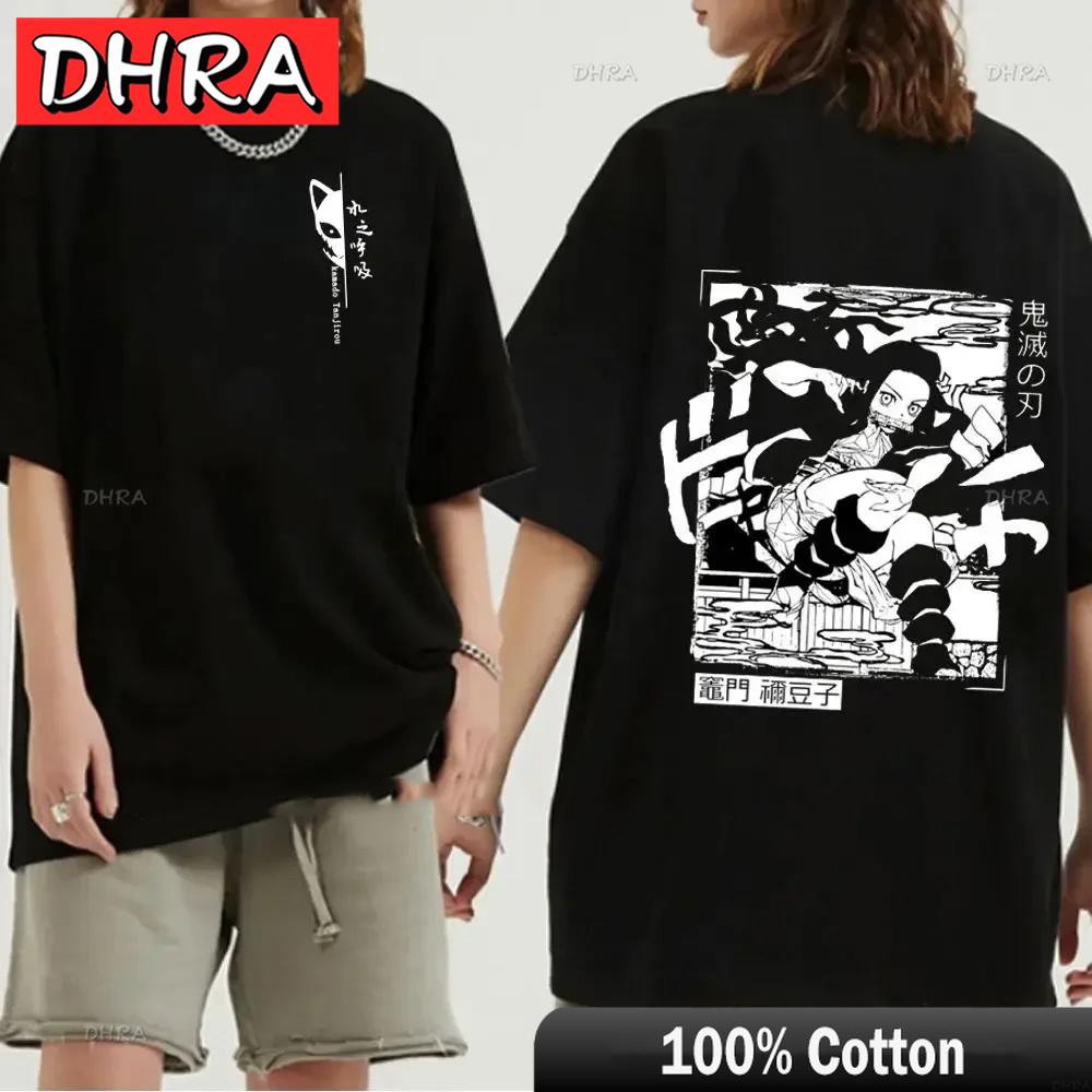 Japanese Anime Demon Slayer Graphic Zenitsu Shinobu TShirt Fashion Tanjiro Inosuke Zenitsu Womens T Shirt Men Tees Nezuko Tops