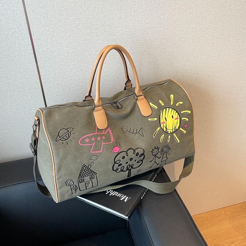 Reisetasche Segeltuch Große Kapazität Premium Gepäcktasche Fitness Geschäftsreise Umhängetasche Schwangerschaftsunterkunft Aufbewahrungstasche