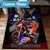 Custom Name Extreme Rider Adventure Rug for Living Room, Game Rooms, Office, Bedroom, Floor Mat Playful Design, fan gifts Christmas decor