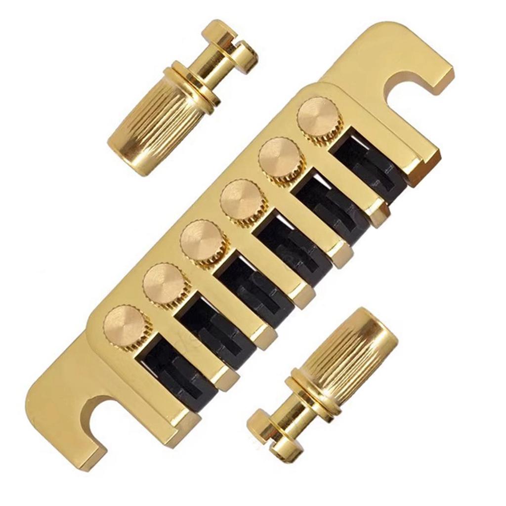 LP Electric Guitar Tune O Matic Bridge Pull Plate Tail Piece Reversible String Code Guitar Roller Saddle Bridge TP 6