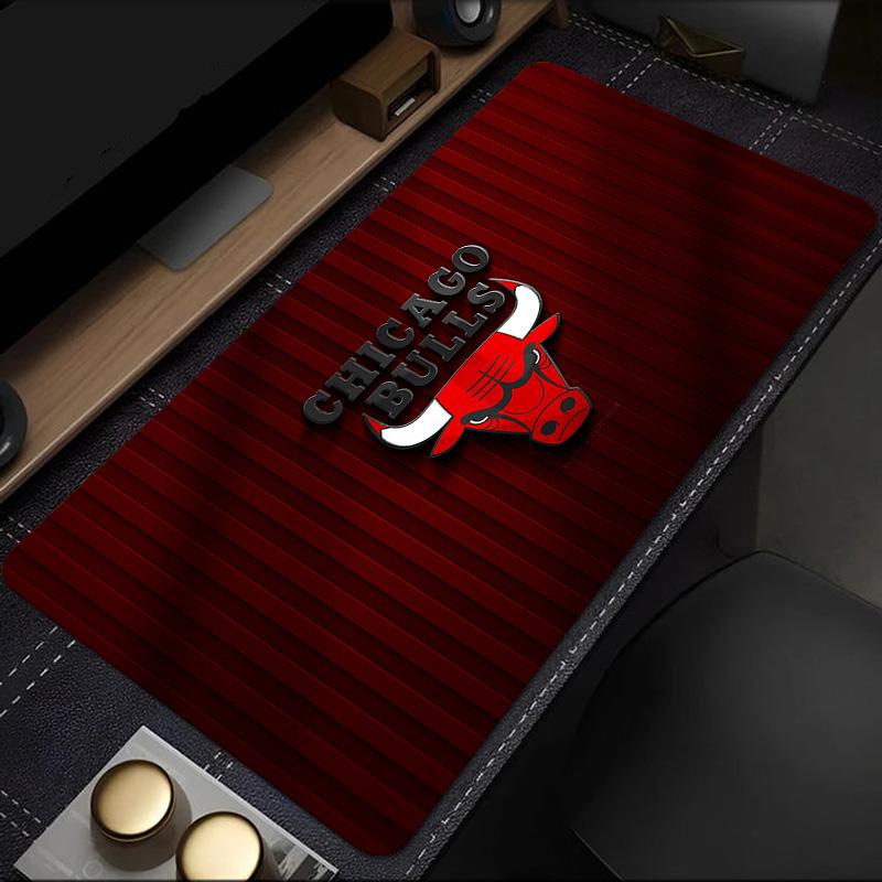 Tappetino per Mouse Logo Chicago Bulls, Base in Gomma, Tappetino per Mouse per Giocatori e Uso Ufficio, Scrivania da Gioco, Tappetino Facile da Pulire Regali di Natale per Fan