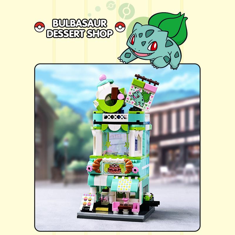 Pokemon Pikachu-Claw Crane Game Shop Building Blocks Charizard Squirtle Bulbasaur Model Educational Toys For Kids Holiday Gifts