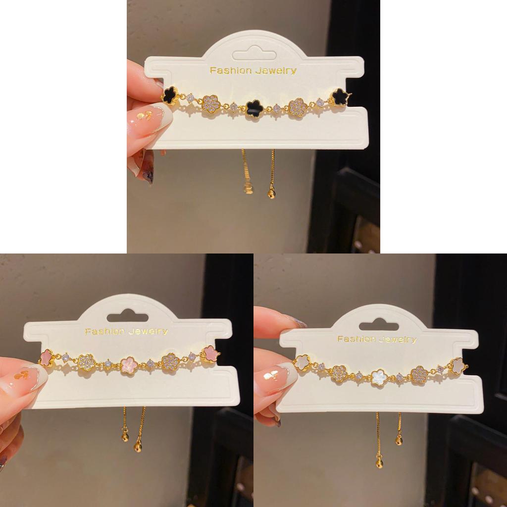 Corrente Elegante com Pingente de Flor de Acetato e Zircônia Para Presente de Mulher