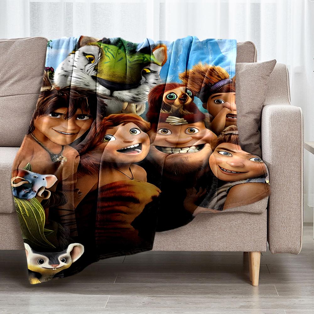 The Croods Theme Printed Blanket - Perfect for Couch, Bed, Travel & Outdoor Use | Machine Washable, Cozy & Durable.