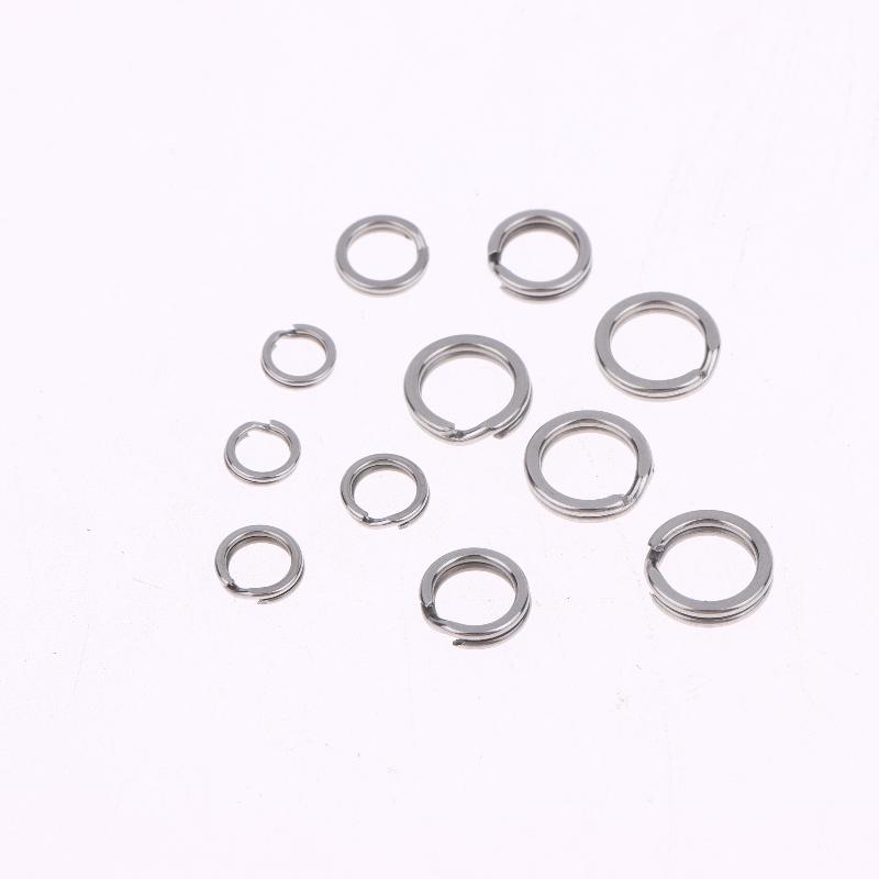 Stainless Steel O-Shaped Ring Set 200Pcs Fishing Split Ring Kit Fishing Lures Connectors Fishing Jigging Tackle Split Rings Set