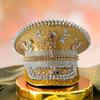 Steampunk Beret with Rhinestones Embellished Eye Design Costume Hat for Themed Parties and Cosplay Event