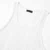O-Neck Sleeveless Men Vest Solid Color Ribbed Trim Thin Summer Casual Hollow Out Loose Knitting Vest Sportwear