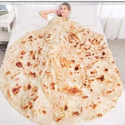Couverture Alimentaire Ronde Crêpe Flanelle Imprimée Haute Définition Douce Chaude Plaid Couvertures Crêpe Indienne Pastèque Style Œuf Couverture de Bureau