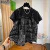 ZANZEA Women Casual Round Neck Short Sleeve Camisoles Two Piece Summer Blouse