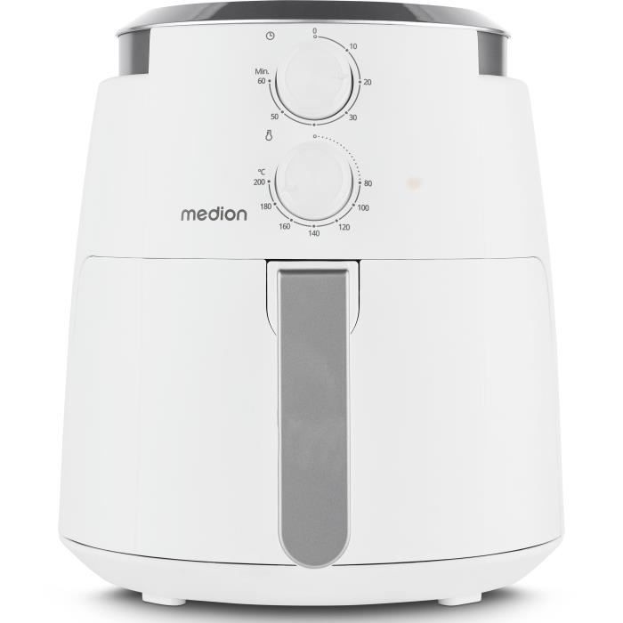 Hot air fryer - MEDION - MD13020 - Airfryer - 1500 watts - 60 min timer - Up to 200°C - 4.7 L - White bianco