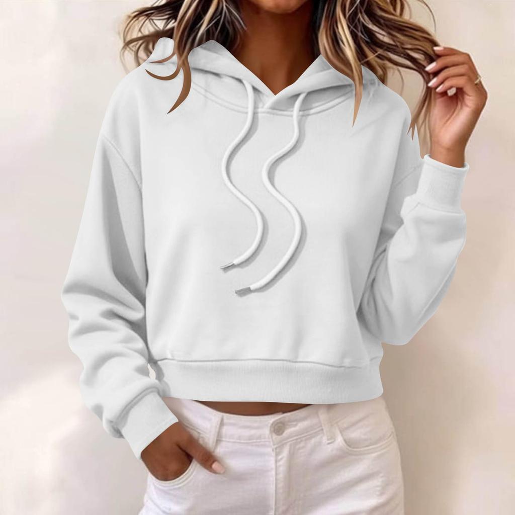 Women's Casual Long Sleeve Pullover Hoodie Lightweight Sweatshirt with Adjustable Drawstring Hood and Ribbed Cuffs for Everyday Wear