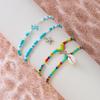 Summer Beach Seed Bead & Evil Eye Wrap Anklet with Starfish Pendant