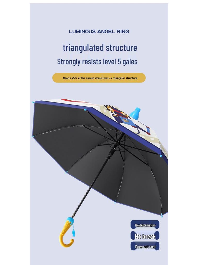 Creative Kids' Waterproof Semi-Automatic Cartoon Umbrella with Sunshade and Sunscreen for All-Weather Use
