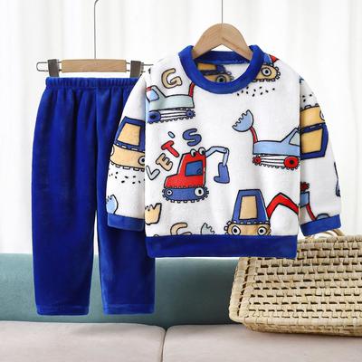Thick Warm Flannel Pajama Set for Toddlers - Boys & Girls, Autumn/Winter Collection