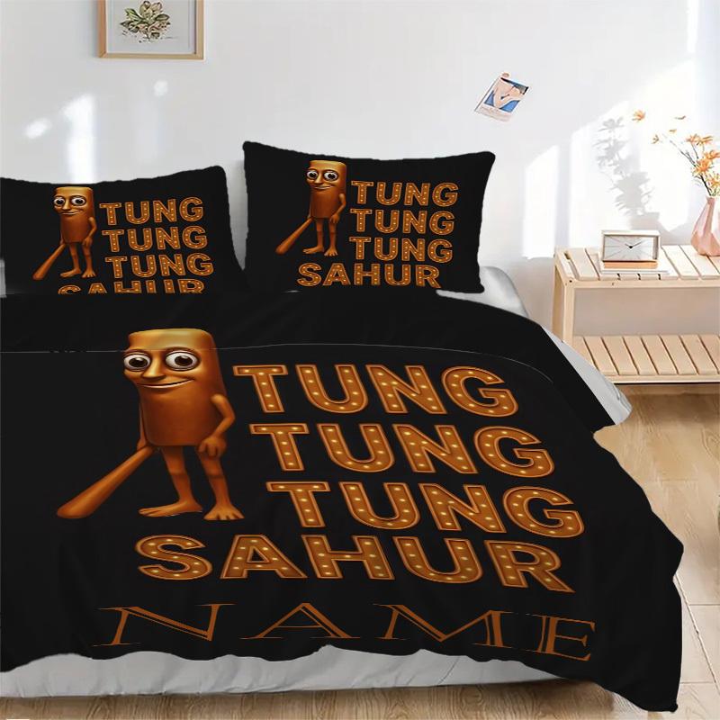 

Постельное белье Tung Tung Sahur, 3 предмета, пододеяльник, подарок для спальни, без наполнителяjt041 135x200cm