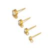20Pcs Stainless Steel 3 4 5 6mm Zircon Stud Earrings Post with Hook for DIY Earrings Making Jewelry Wholesale Findings Supplies