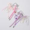 Lovely Heart Keychain Bows Keyring Braided Rope Bag Charm Bag Pendant Ornaments Car Keychain Decorations