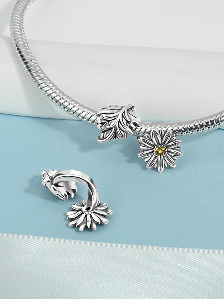 Charms Plata Spring Flowers Beads Charm Copper Plated Fit Charms Copperoriginal Bracelet For Jewelry Making Diy Charm