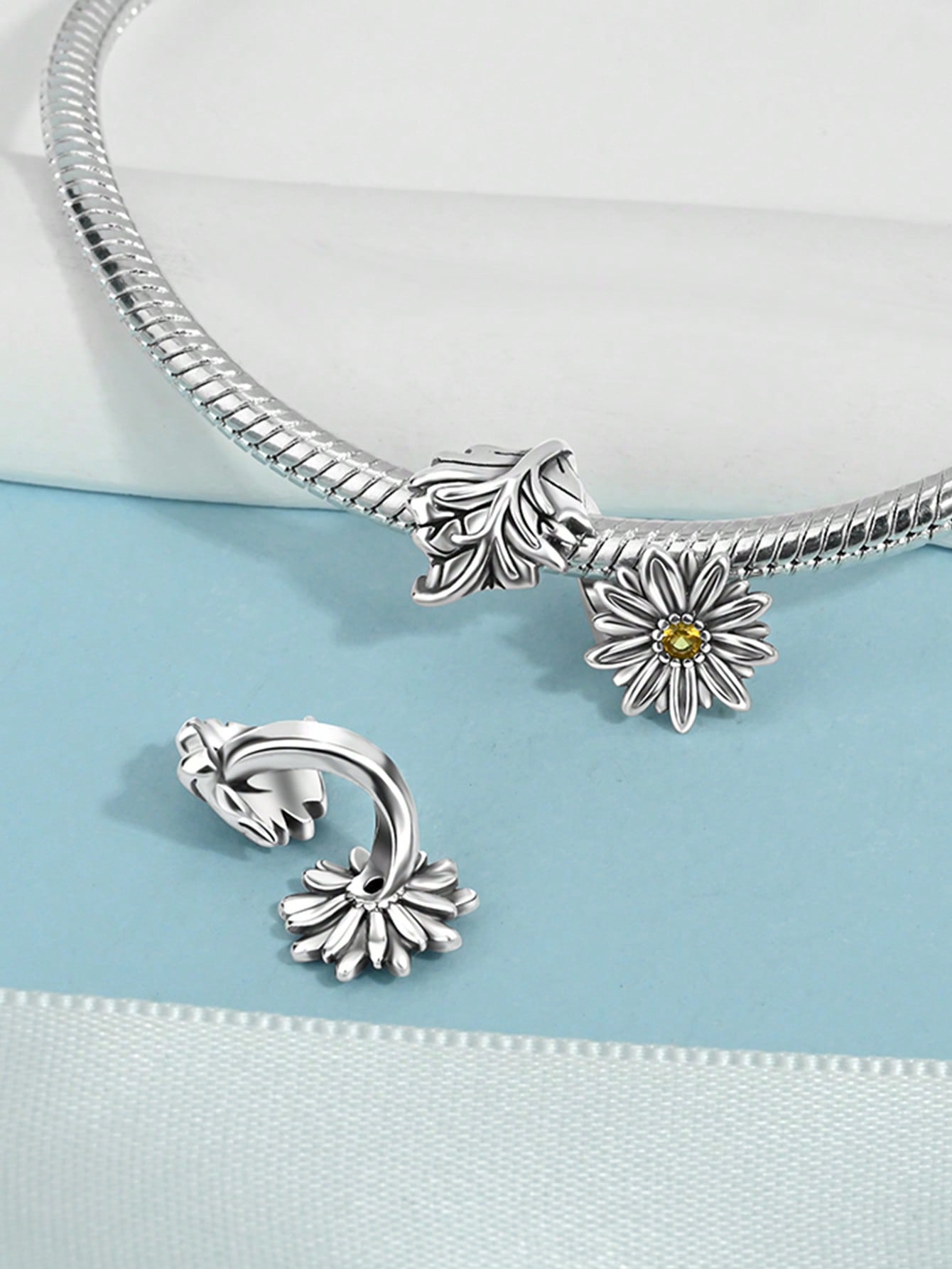 

Charms Plata Spring Flowers Beads For Charmsoriginales Bracelet Beads Jewellery Making Women S Gift