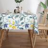 Blue Yellow Flowers Print Rectangle Tablecloth for Table Decor Watercolor Floral Plants Kitchen Dining Table Cloth Party Decor