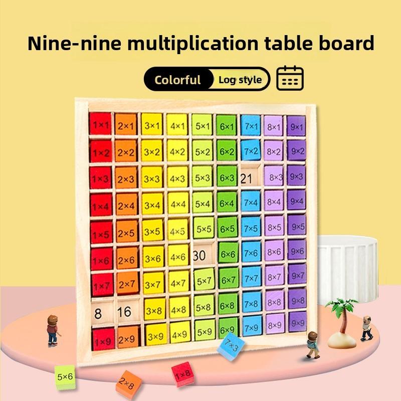 Wooden Multiplication Table Blocks Educational Toy For Kids Learning Math Skills