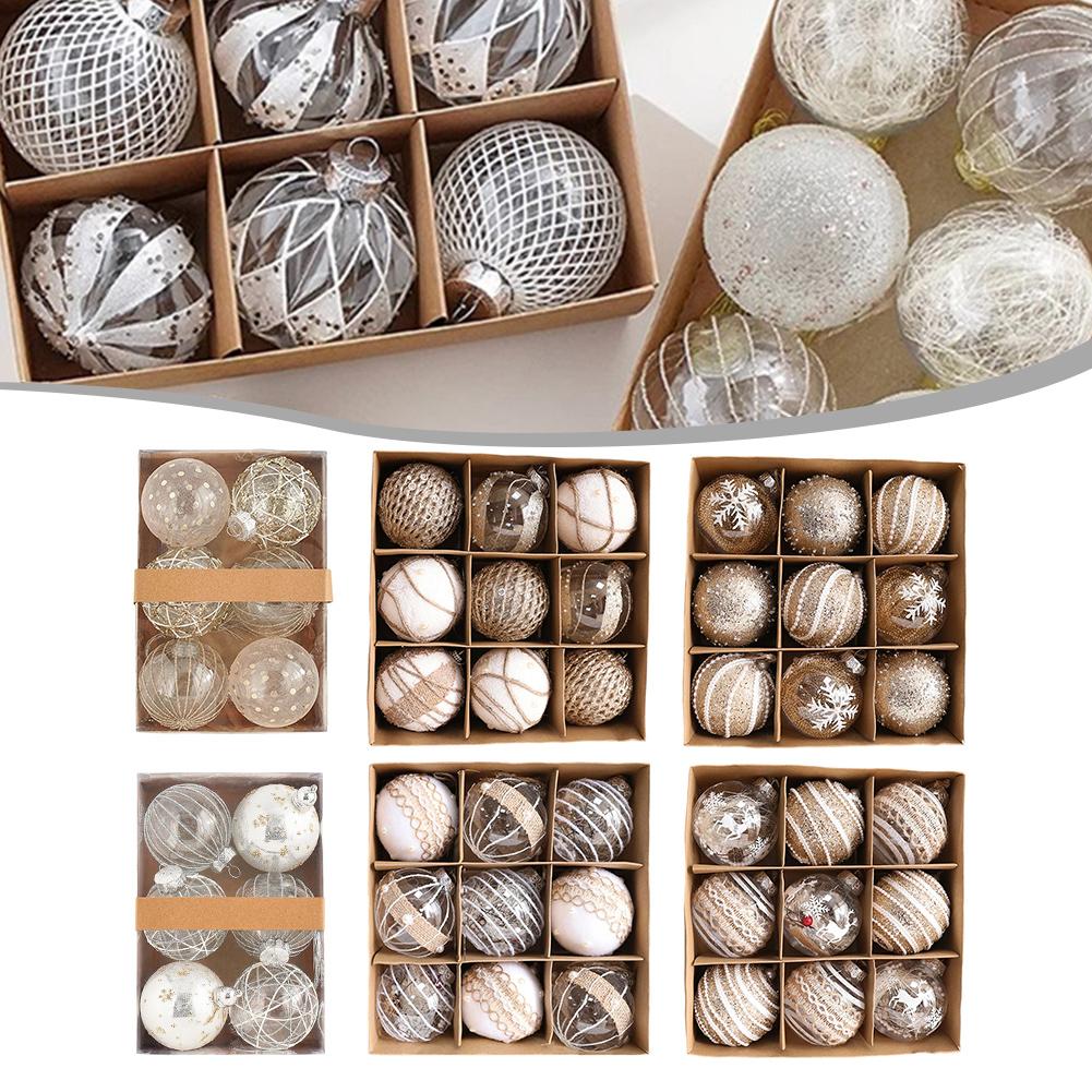8CM/3.15" Christmas Ball Ornaments Baubles Xmas Tree Decorations Wedding Party New Year Scene Decoration Hanging Ornaments