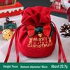 Cross-border Christmas Flannel Apple Drawstring Gift Bag with Bow - Cartoon Candy Bag for Kids