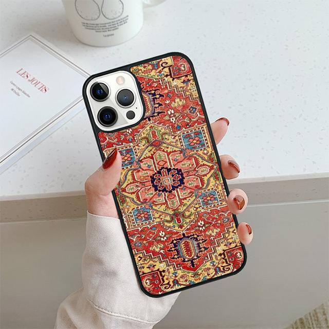 Persian Carpet Floral Pattern Phone Case For iPhone 17 Air 13 12 14 15 16  Cover For Apple Pro Max Plus Coque