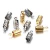 30pcs Stainless Steel Crimp Caps DIY Necklace Chain Fastener Connectors Cords Rope Bracelet End Caps Jewelry Making DIY Supplies
