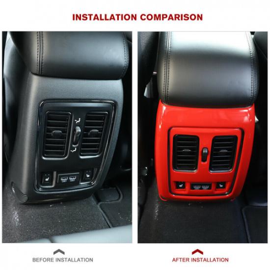 Red Rear Air Conditioner Vent Outlet Panel Trim For Jeep Grand Cherokee 2011-20