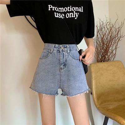 Yazlık Kadınlar İçin Retro Kruvaze Denim Şort Kore Tarzı Öğrenci Yüksek Bel Bol Kadın Geniş Paça Pantolon