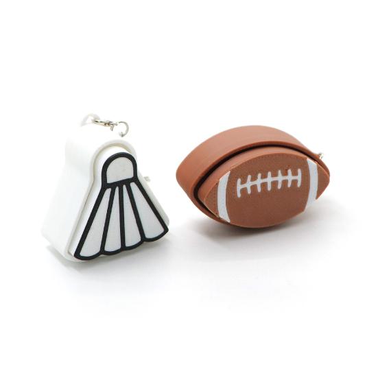 Keychain Pendant 3D Printing Precision Texture Football Basketball Tennis Sport Themed Key Chain Stress Relief Accessory