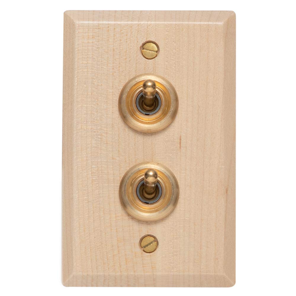 

American Switch Wooden Plate 2-Switch Maple HS2364 C-F-1 CSZ AXCIS