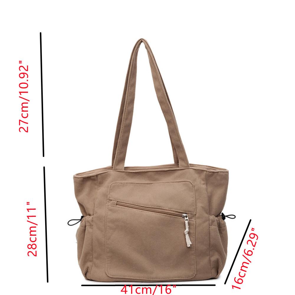 Neue koreanische Cord-Tragetasche für Damen, große Kapazität, minimalistisch, einfarbig, Umhängetasche, lässige Mode-Handtasche