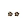 Elegant French Retro Drip Oil Zircon Faux Pearl Flower Sterling Silver Stud Earrings for Women