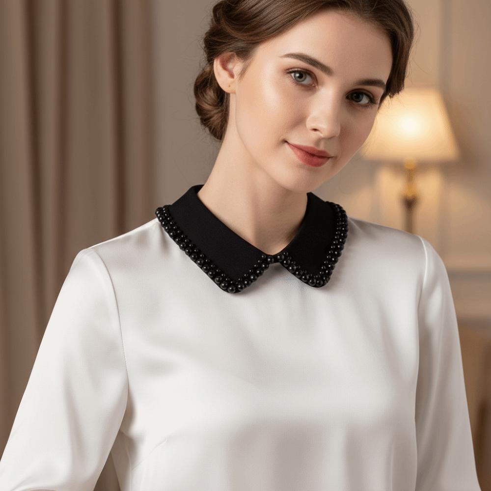 Elegantes unechtes Kragen-Perlenrand-Hemdkragen-Accessoire Modisches Kleid Blusen-Dekor Für Damen