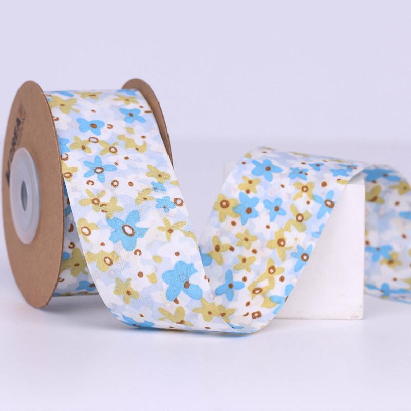 Small Flower Wavy Edge Ribbon Printed Butterfly Clip Hairpin Diy Gift Wrap Ribbon Raw Material Ribbon